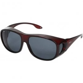 Goggle Fit Over Glasses Sunglasses with Polarized Lenses for Men and Women - Burgundy - C418T6MK0LY $13.86