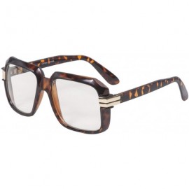 Square Large Classic Retro Square Frame Hip Hop Clear Lens Glasses - Tortoise - CY18N7HLGOL $11.91