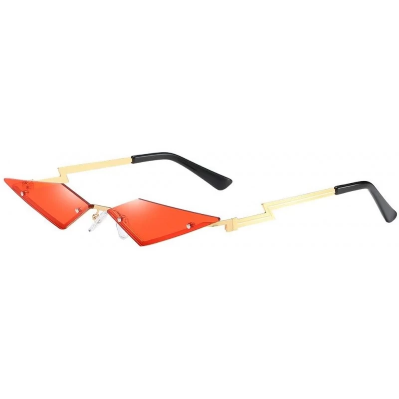 Aviator Sunglasses Irregular Ultraviolet Steampunk - Red - C8199SED6ES $9.98