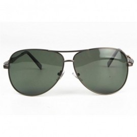 Aviator Sun glasses Fashion Polarized Men Sunglasses - Gun Frame Green Lens - CV184KO7LCY $10.06