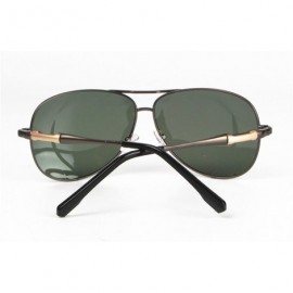 Aviator Sun glasses Fashion Polarized Men Sunglasses - Gun Frame Green Lens - CV184KO7LCY $10.06