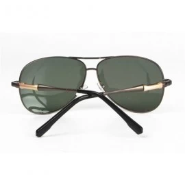 Aviator Sun glasses Fashion Polarized Men Sunglasses - Gun Frame Green Lens - CV184KO7LCY $10.06