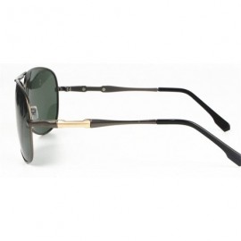 Aviator Sun glasses Fashion Polarized Men Sunglasses - Gun Frame Green Lens - CV184KO7LCY $10.06