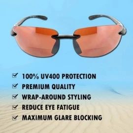 Wrap Island Bifocal Sunglasses Rimless Readers - Non-polarized Black Frame/Yellow Night Driving Lens - CR11X6ZGG8D $25.23