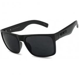 Oversized Black Fame Classic Squared Horn Rim Sunglasses Sporty Active Mirror Eye Shades - Matte Black Frame - Black - C318UW...