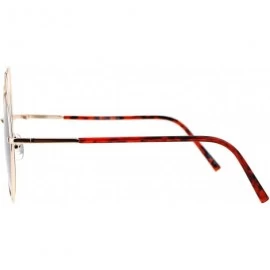 Round Wire Double Rim Round Circle Flat Lens Womens Retro Diva Sunglasses - Gold Black - CQ12OBFVMA8 $22.09