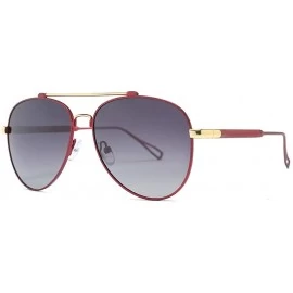 Square Men's Retro Polarized Sunglasses Outdoor Driving Sunglasses - Red Grey C3 - CK1904STDNT $21.15