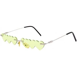 Rimless Vintage Sunglasses Fashion Rimless Rectangle - Green - CS19038Z49O $16.65