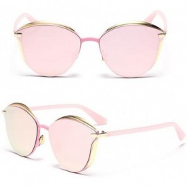 Goggle Retro Vintage Men Women Round Mirror Sunglasses Eyewear Outdoor Driving Goggles - Gold Frame/Pink - CG12KCV9ELT $22.64
