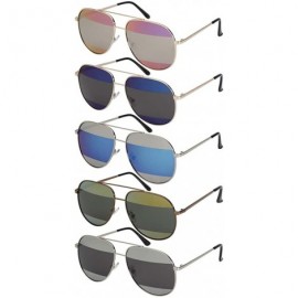 Aviator Fashion Aviators with Split Color Mirror Lens 25112-SPREV - Brown - CH12FYPIXCT $8.48