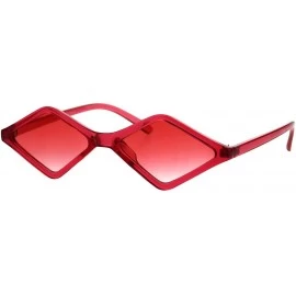 Square Skinny Diamond Shape Sunglasses Womens Trendy Fashion Translucent Colors - Red - CI18NZ9XMSU $10.96