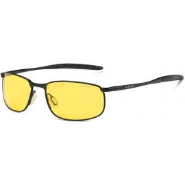 Semi-rimless Polarized Sunglasses For Men Rectangle Metal Frame Retro Sun Glasses AE0395 - Black&yellow - CP17YAQ5XGN $13.80