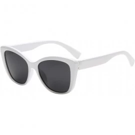 Rimless Polarized Vintage Sunglasses American Square Jackie O Cat Eye Sunglasses B2451 - White - C118R5O34ME $16.03