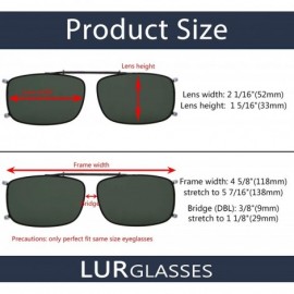 Square Large Polarized Clip On Sunglasses 60mm Wide x 42mm Height Millimeters - Grey - CY196D079ZT $9.37