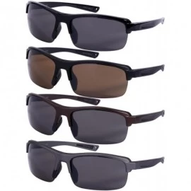 Rectangular Men's Half Frame Rectangular Frame Sunglasses w/Interchangeable Lens 570077-FM - Matte Grey - C3126Y46EV1 $12.46