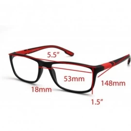 Rectangular Soft Matte Black w/ 2 Tone Reading Glasses Spring Hinge 0.74 Oz - Z1 Matte Black Matte Red - CT18SAQYKE6 $21.59