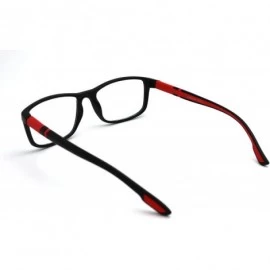 Rectangular Soft Matte Black w/ 2 Tone Reading Glasses Spring Hinge 0.74 Oz - Z1 Matte Black Matte Red - CT18SAQYKE6 $21.59