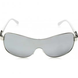 Shield Men's R1491 Shield Sunglasses with 100% UV Protection- 72 mm - Silver & White - CK18NN6Z02M $44.92