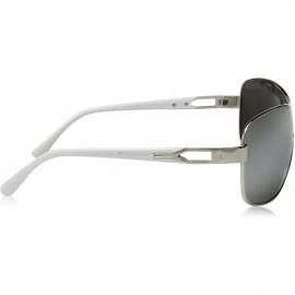 Shield Men's R1491 Shield Sunglasses with 100% UV Protection- 72 mm - Silver & White - CK18NN6Z02M $70.72
