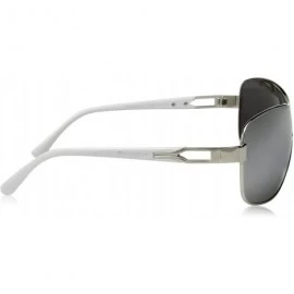 Shield Men's R1491 Shield Sunglasses with 100% UV Protection- 72 mm - Silver & White - CK18NN6Z02M $44.92