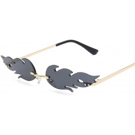 Rimless Rimless Wave Sun Glasses for various funny parties Anti Blue Light sunglasses - Golden/ White - CF199OEMKZW $12.82