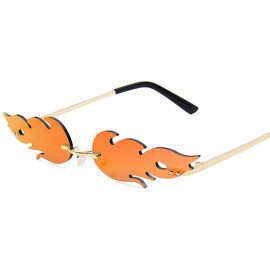 Rimless Rimless Wave Sun Glasses for various funny parties Anti Blue Light sunglasses - Golden/ White - CF199OEMKZW $12.82