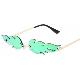 Rimless Rimless Wave Sun Glasses for various funny parties Anti Blue Light sunglasses - Golden/ White - CF199OEMKZW $12.82