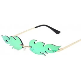 Rimless Rimless Wave Sun Glasses for various funny parties Anti Blue Light sunglasses - Golden/ White - CF199OEMKZW $12.82