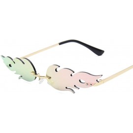 Rimless Rimless Wave Sun Glasses for various funny parties Anti Blue Light sunglasses - Golden/ White - CF199OEMKZW $12.82