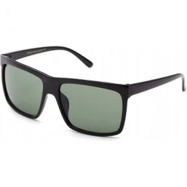 Wayfarer Mens Plastic Fashion Sunglasses - Black/Green - CY11G12O8LP $16.84