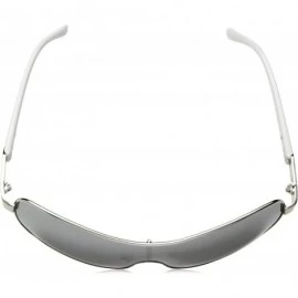 Shield Men's R1491 Shield Sunglasses with 100% UV Protection- 72 mm - Silver & White - CK18NN6Z02M $44.92