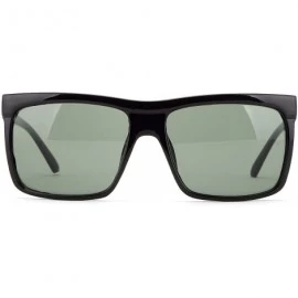 Wayfarer Mens Plastic Fashion Sunglasses - Black/Green - CY11G12O8LP $9.92