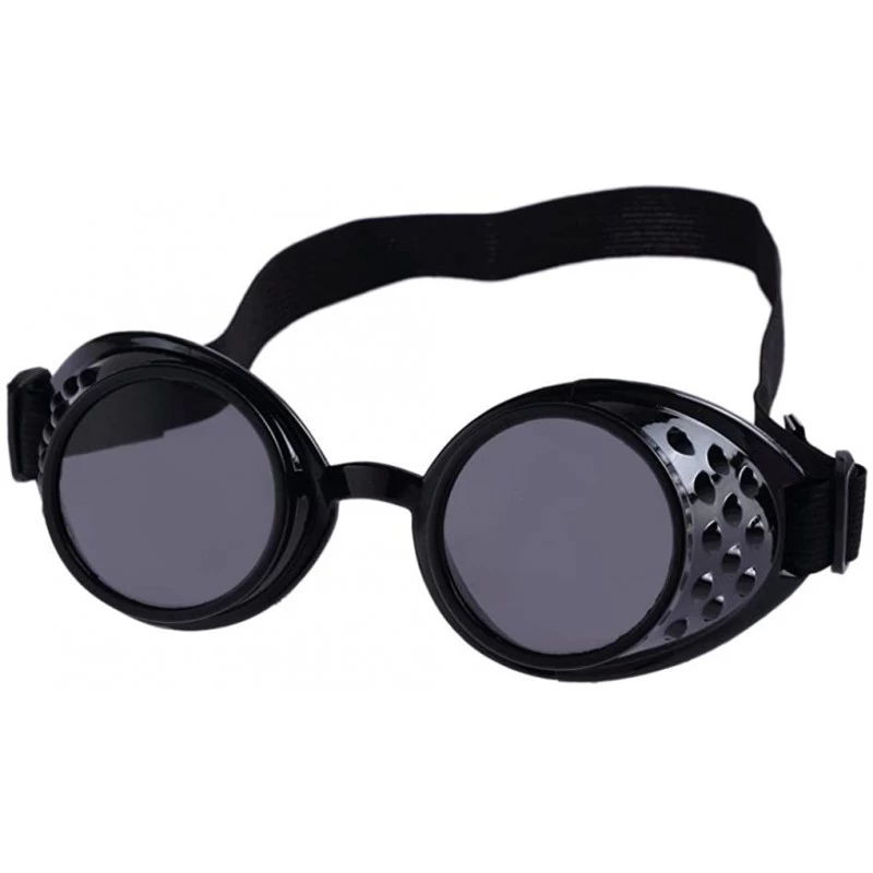 Oval Steampunk Goggles Welding Punk Gothic Glasses Cosplay Eyewear - A - CI18EWZ8ER4 $6.56