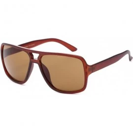 Round "Pilote" Round Pilot Style Fashion Sunglasses with UV 400 Protection - Brown - CQ12N4138HX $8.04