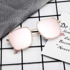 Oversized Reflective Sunglasses Polarized Oversized Colorful - Pink - C0196IS8RX7 $11.10
