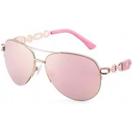 Aviator Aviator Sunglasses For Women Metal Frame - Pink - CC18WX86Z7L $22.84