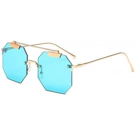 Square Arrival Designer Sunglasses irregular Glasses - Blue - CC18LGUGC28 $24.94