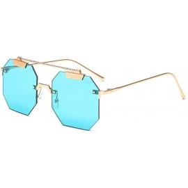 Square Arrival Designer Sunglasses irregular Glasses - Blue - CC18LGUGC28 $15.42