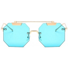 Square Arrival Designer Sunglasses irregular Glasses - Blue - CC18LGUGC28 $15.42