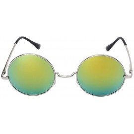 Goggle Men Round Mirror UV400 Sunglasses Women Steampunk Glasses Eyewear - Gold - C9183MCDCMY $18.91