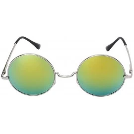 Goggle Men Round Mirror UV400 Sunglasses Women Steampunk Glasses Eyewear - Gold - C9183MCDCMY $17.94