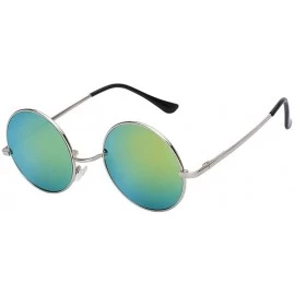 Goggle Men Round Mirror UV400 Sunglasses Women Steampunk Glasses Eyewear - Gold - C9183MCDCMY $8.00
