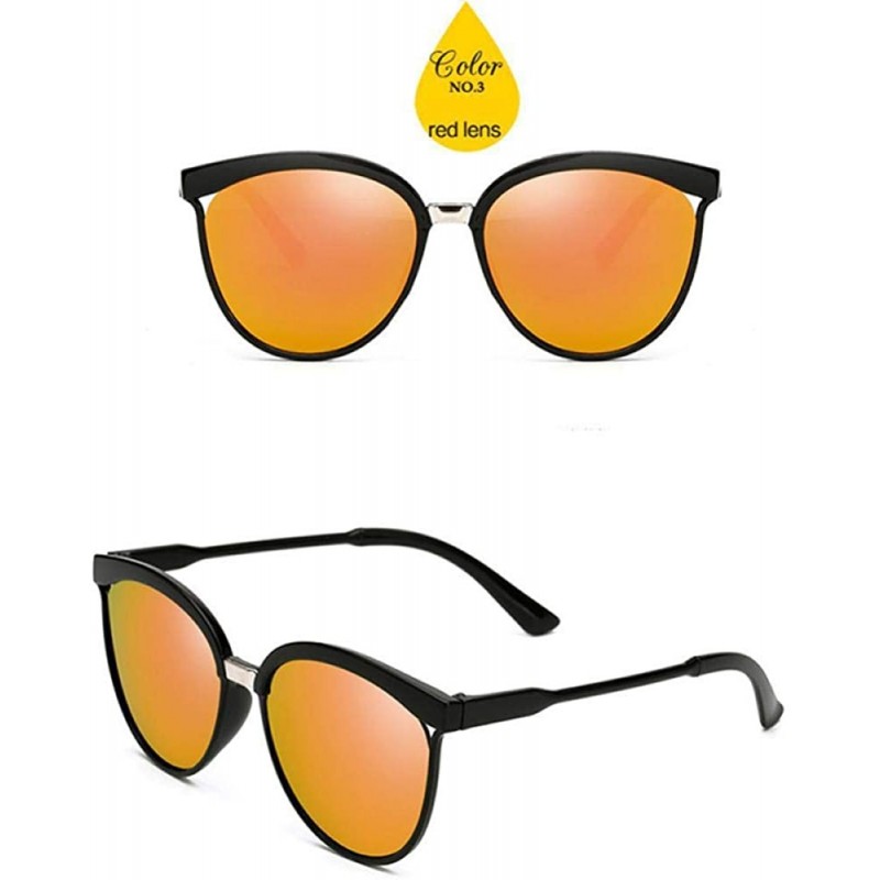 Oversized Candies Brand Designer Cat Eye Sunglasses Women Luxury Plastic Sun Blue Lens - Red Lens - CD18YKTC844 $9.03