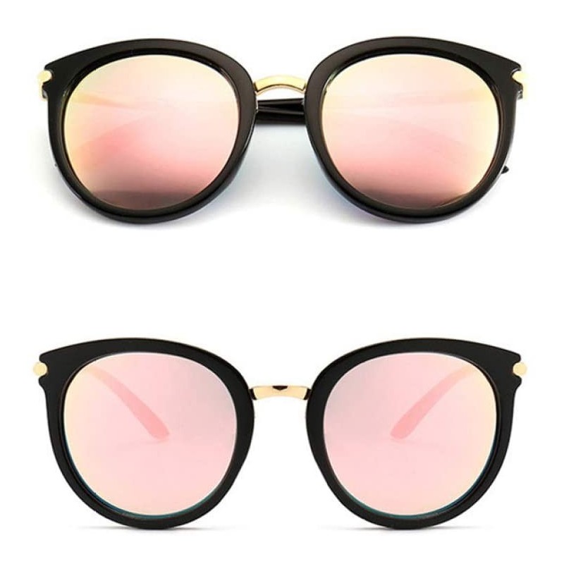 Oval Sunglasses Women Vintage Pilot Sunglass Oval Driving Mirror Reflective Flat Sun Glass Polarized Uv400 Sunglasses - C818T...