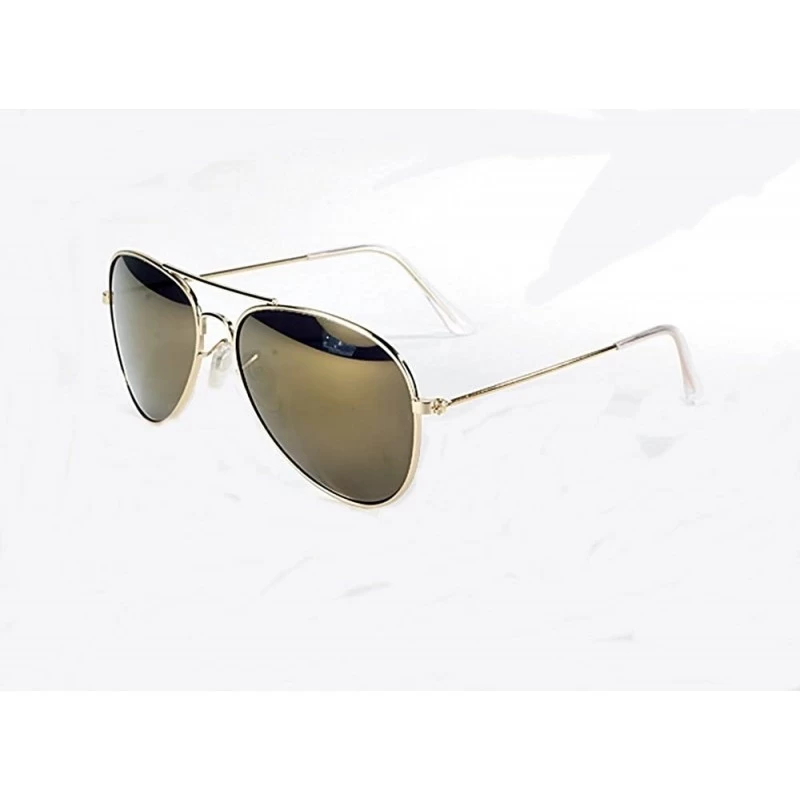 Aviator Aviator Sunglasses Gold Wire Frame Dark Smoked G-15 Lenses Maximum UV Protection - CH11YMSZOEP $14.79