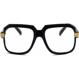 Oversized HIP Hop Rapper Retro Large Oversized Clear Lens Eye Glasses - Black Gold - CM11CIJLZ0H $11.20