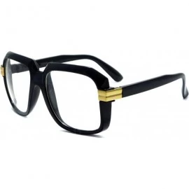 Oversized HIP Hop Rapper Retro Large Oversized Clear Lens Eye Glasses - Black Gold - CM11CIJLZ0H $11.20