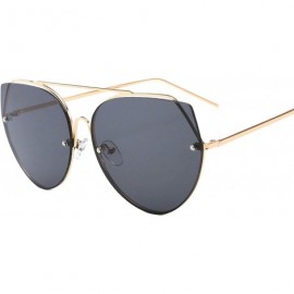 Sport Vintage Cat Eye Sunglasses for Unisex Metal PC UV 400 Protection Sunglasses - Grey - C718SARM5HL $29.96