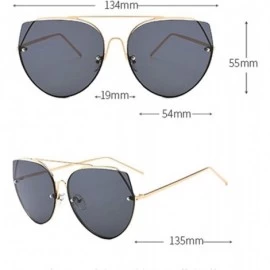Sport Vintage Cat Eye Sunglasses for Unisex Metal PC UV 400 Protection Sunglasses - Grey - C718SARM5HL $15.36