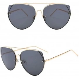 Sport Vintage Cat Eye Sunglasses for Unisex Metal PC UV 400 Protection Sunglasses - Grey - C718SARM5HL $15.36